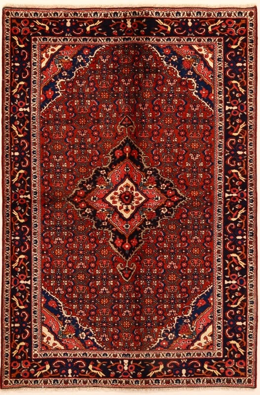 Antiker Bidjar Teppich 202x134 cm – Geometrische Muster, handgeknüpft