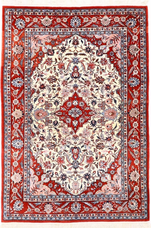 Isfehan Teppich 187x126 cm, 650.000 Knoten, Perserteppich, handgeknüpft