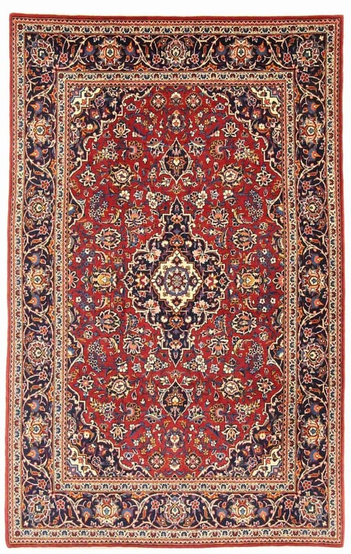 Keschan Teppich 219x136 cm – Handgeknüpft, Perserteppich mit Medaillon