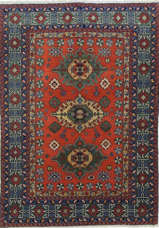 Eleganter Russ Teppich 183x132 cm – Kaukasus-Muster, handgeknüpft