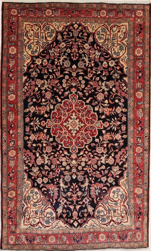 Antiker Sarough Teppich 215x129 cm - einzigartiges Design, handgeknüpft