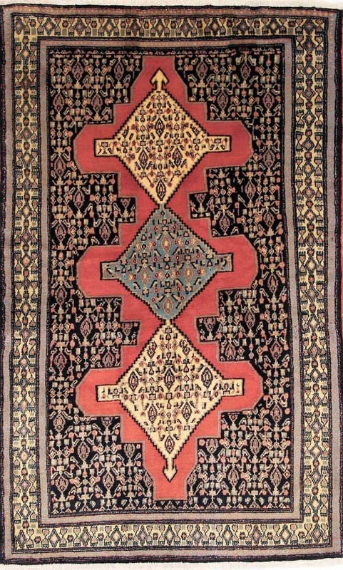 Senneh Teppich 205x127 cm - handgeknüpft, robust & elegant