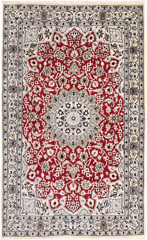 Orientteppich Nain 197x117 cm, handgeknüpft, filigranes Muster