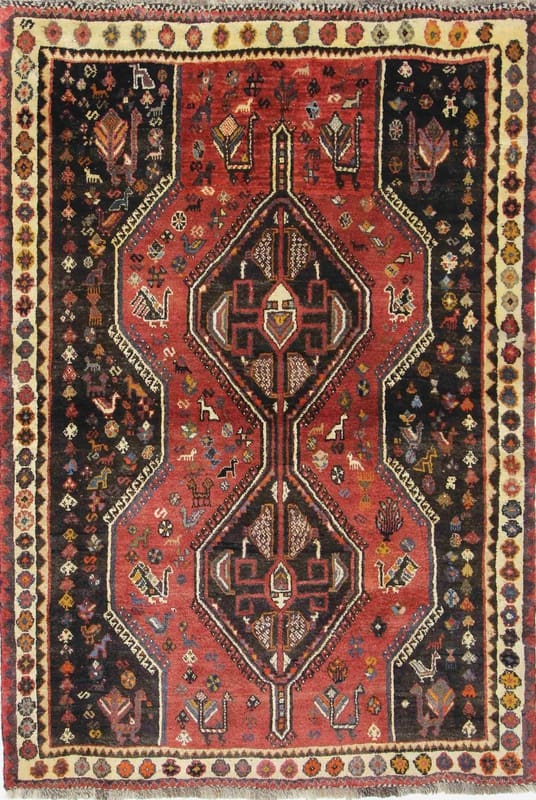 Ghashghai Teppich 182x123 cm, Rot/Orange, 160.000 Knoten/m², handgeknüpft