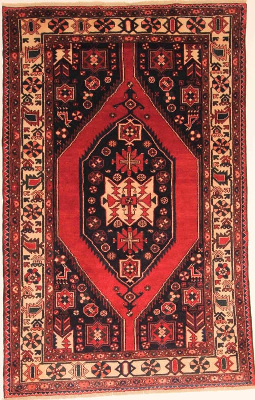 Shahsawan Orientteppich 216x138 cm, handgeknüpft, antik, Hamedan