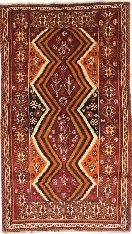 Ghaschghai Teppich 222x126 cm - Handgeknüpft, persischer Stil