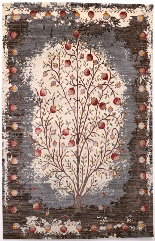 Loribaft Teppich 307x196cm mit Granatapfelmuster, handgeknüpft