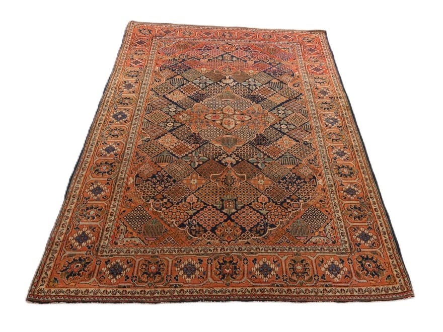Antiker Kashan-Teppich 209x134 cm - Handgeknüpft, Perserteppich