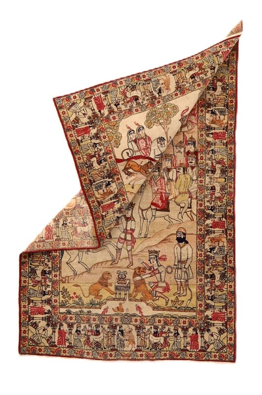 TeppichBazar Lawar Antik Teppich 222x140 cm – Handgeknüpft, Orientteppich
