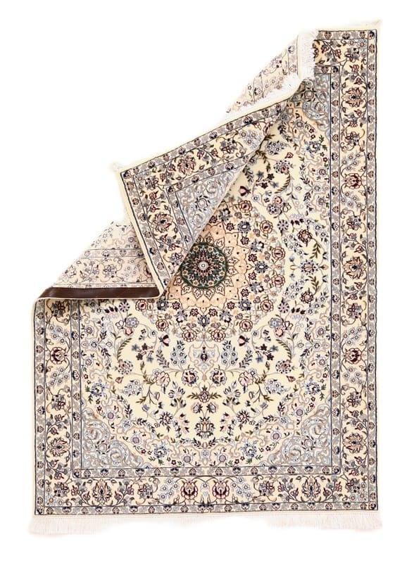 Nain 6 La Teppich 182x131 cm, handgeknüpft, Creme-Pastellfarben, Orientteppich