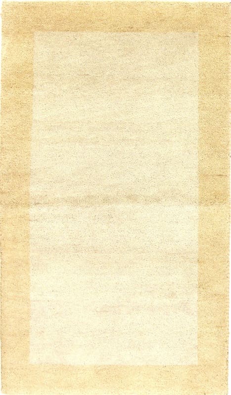 Gabbeh Teppich 162x91 cm, cremefarbene geometrische Muster, handgeknüpft