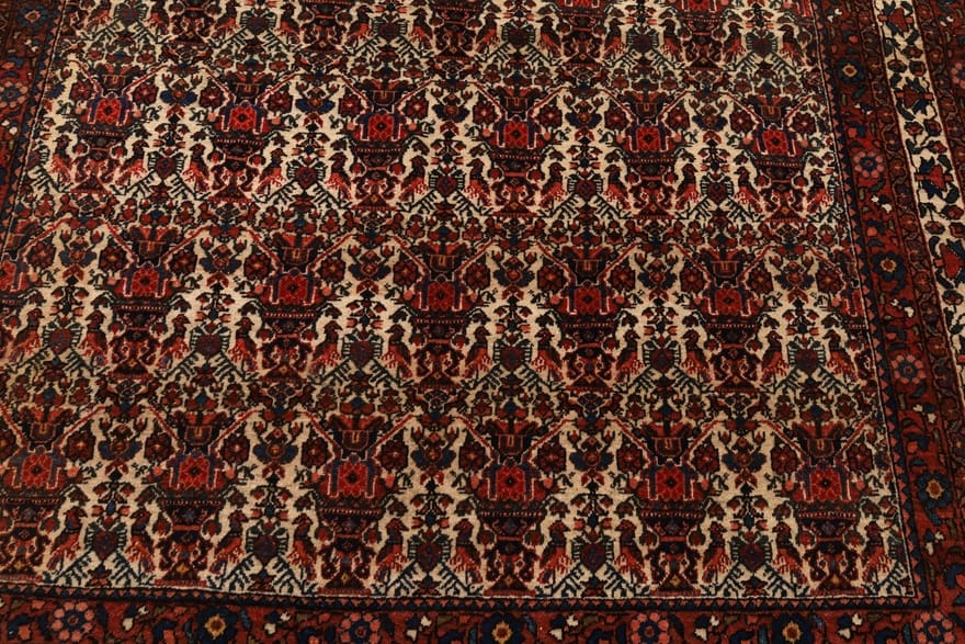 Abadeh Orientteppich 202x131 cm – Antik Rot Creme, handgeknüpft