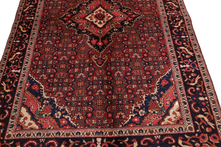 Antiker Bidjar Teppich 202x134 cm – Geometrische Muster, handgeknüpft