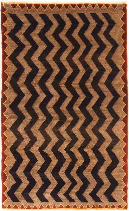 Orientteppich Ghashghai 175x105 cm, 160.000 Knoten, Braun/Gelb, handgeknüpft
