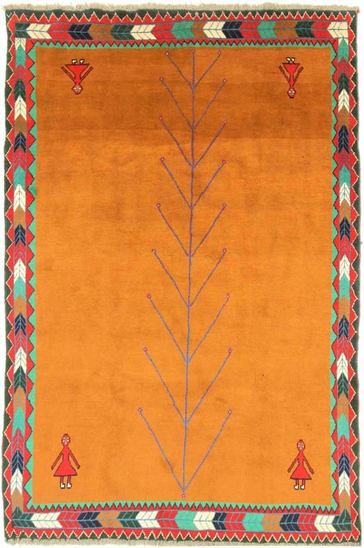 (Verkauft) Gabbeh Teppich 306x205 cm - Geometrische Muster - handgeknüpft