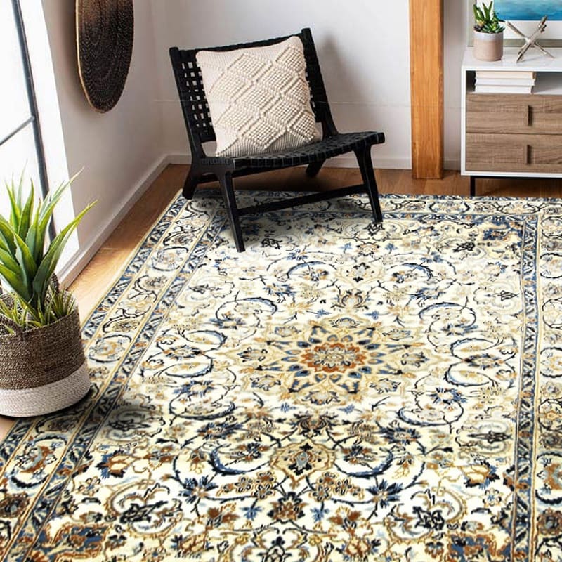 Vintage Orientteppich 198x119 cm - Handgeknüpft mit Muster