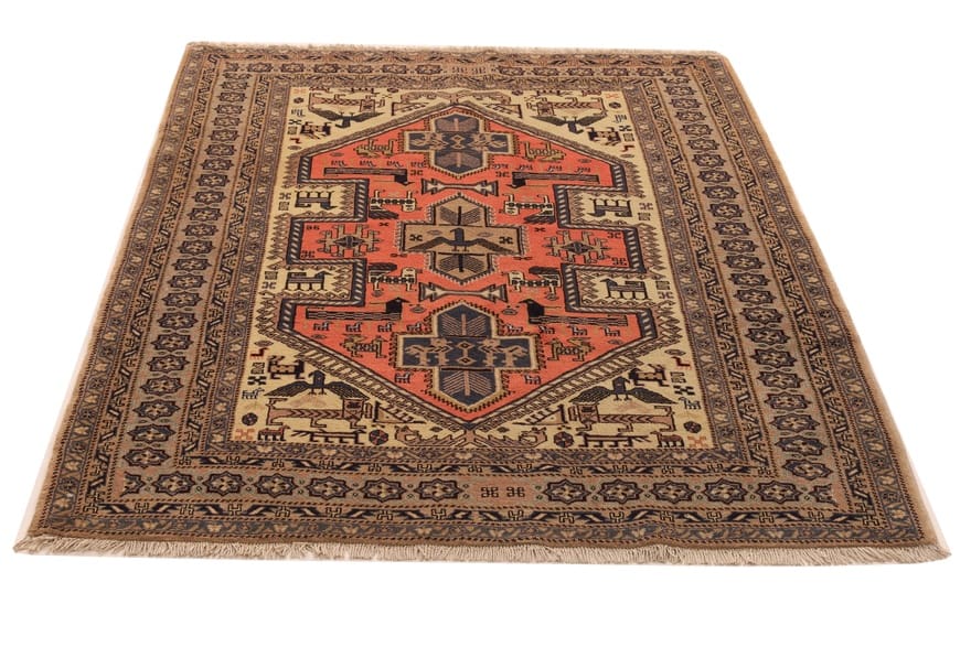 Ardebil Teppich 189x139 cm – feine Muster, handgeknüpft, Perserteppich