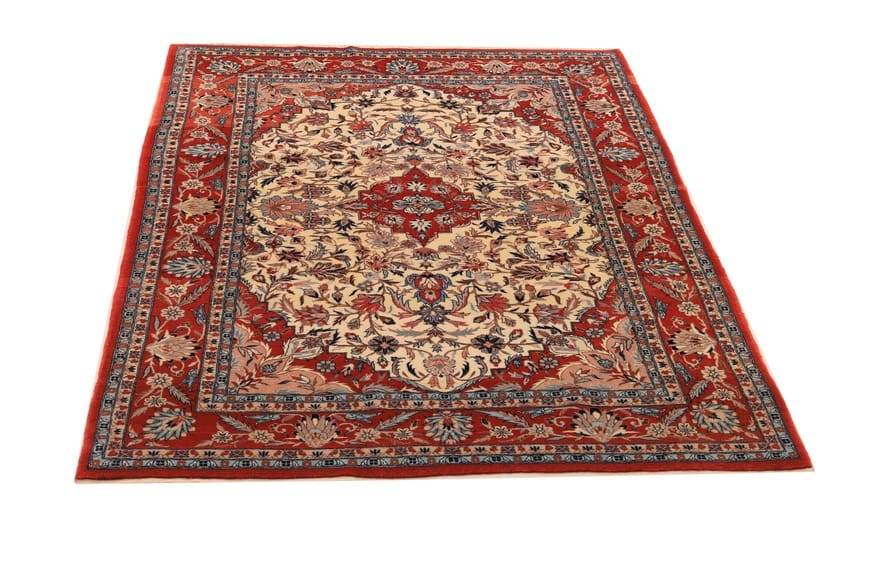 Isfehan Teppich 187x126 cm, 650.000 Knoten, Perserteppich, handgeknüpft