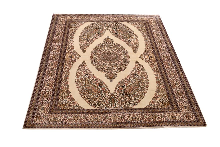 Kashmir Seidenteppich 193x125 cm – fein geknüpft, Orientteppich