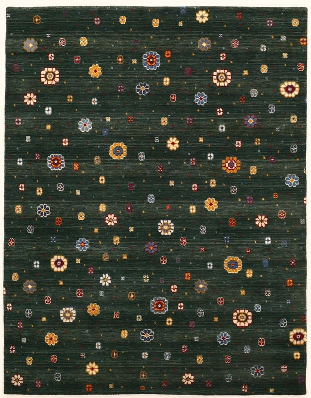 Eleganter Orientteppich 198x144 cm, handgeknüpft aus Wolle