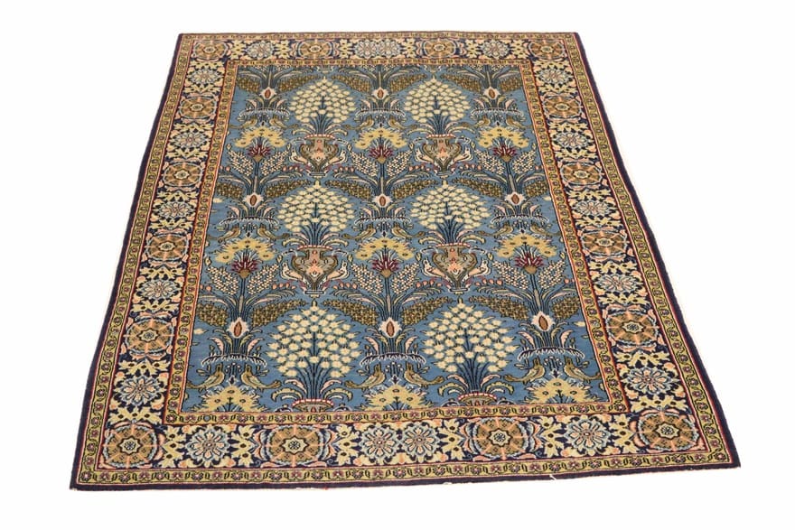 Ghom Teppich 209x137 Seide, handgeknüpft, luxuriöser Orientteppich