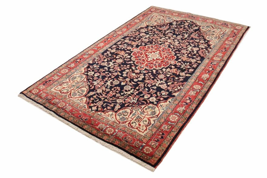 Antiker Sarough Teppich 215x129 cm - einzigartiges Design, handgeknüpft