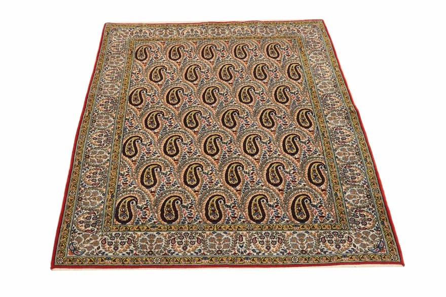 Ghom Teppich 205x139 cm, Seide, handgeknüpft, Orientteppich