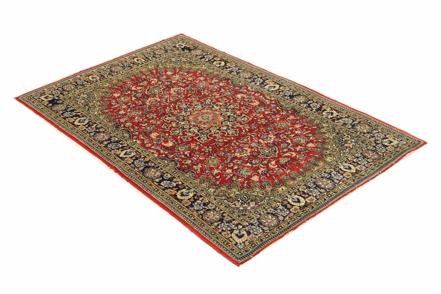 Ghom Teppich 209x137 cm Seide handgeknüpft, luxuriöses Design