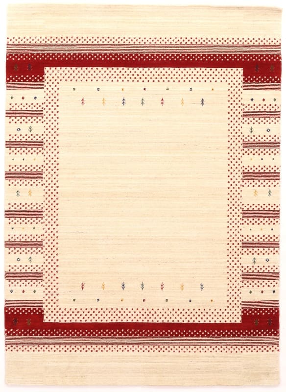 LORIBAF Orientteppich 204x152 cm - Handgeknüpft, Hochwertige Wolle