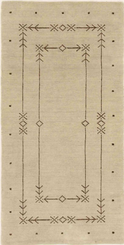 Loribaf Teppich 140x72 cm - Robuster Gabbeh, handgeknüpft