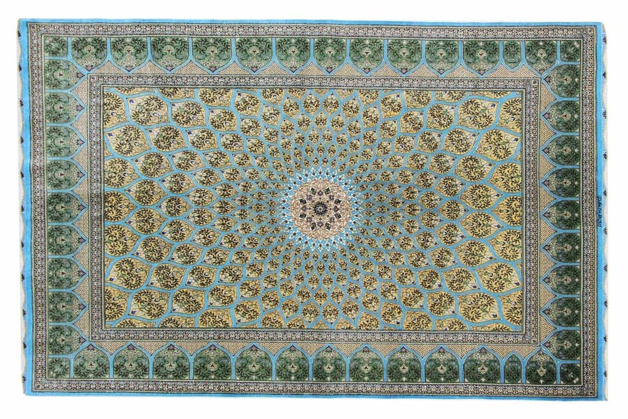 TeppichBazar Ghom Seidenteppich 203x133 cm – Persischer Luxus, handgeknüpft