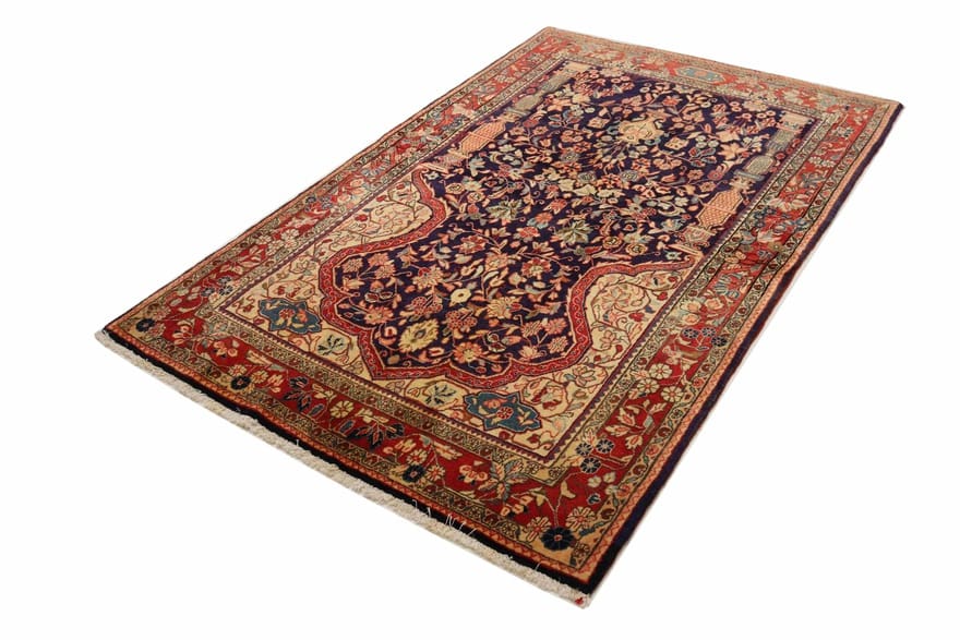 Djozan Carpet 212x133 cm – Antiker Sarough Orientteppich handgeknüpft