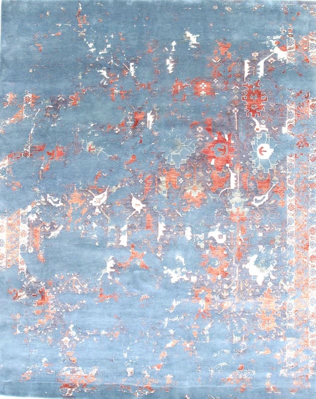 Handgeknüpfter Designer-Teppich "Lotus" 312x249, Skandinavisch, Orientteppich