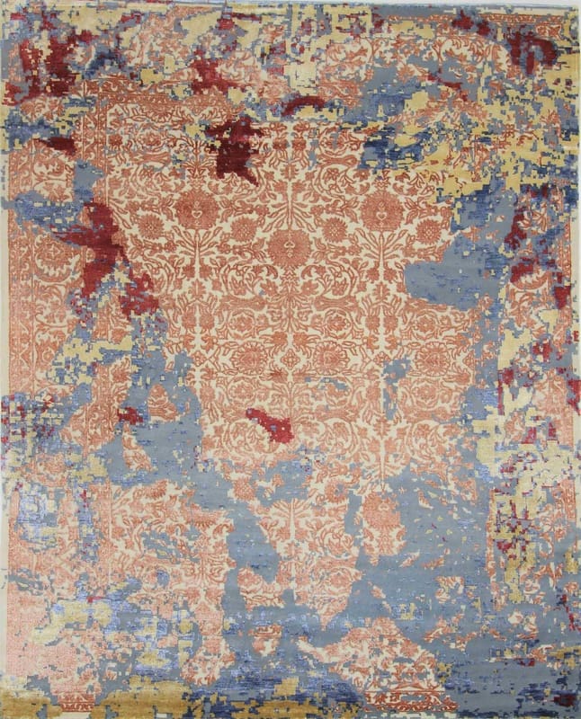 Modern Lotus Teppich 307x246 cm – Creme, skandinavischer Stil, handgeknüpft