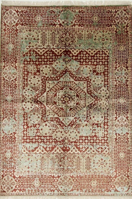 Designer Orientteppich 247x171 cm mit modernem Muster – handgeknüpft