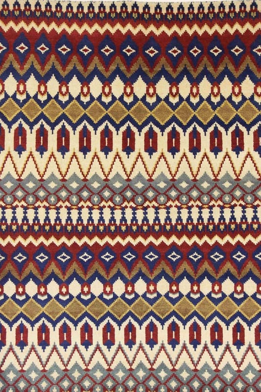 MODERN-IKAT Teppich 241x178 cm - Handgeknüpft, Orientteppich