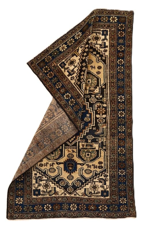 Antiker Zanjan Teppich 207x128, 128.000 Knoten, Perserteppich, handgeknüpft