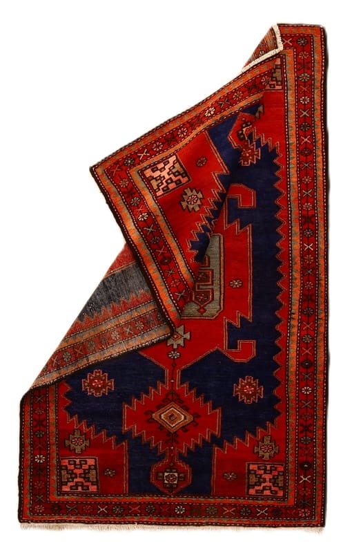 Antiker Taleghan Teppich 207x131 cm, 128.000 Knoten, handgeknüpft
