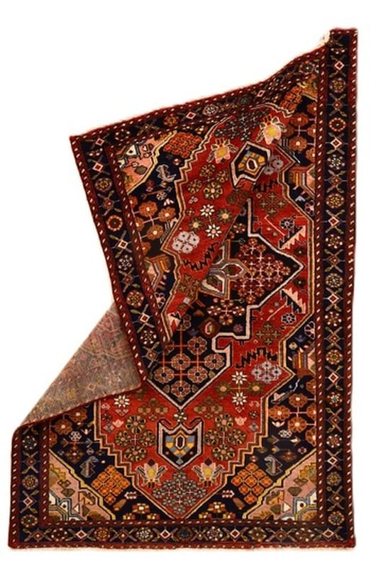 Antiker Hamadan Teppich 202x130cm, Knotendichte 128.000, Perserteppich