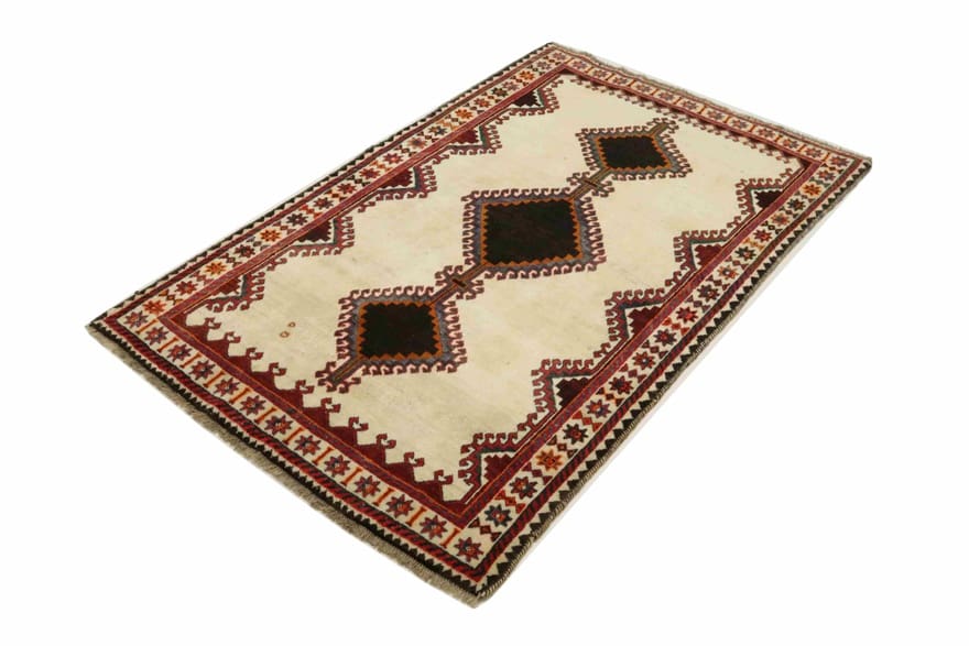 Shiraz Teppich 214x134 cm, Wolle, Ghaschghai-Stil, handgeknüpft