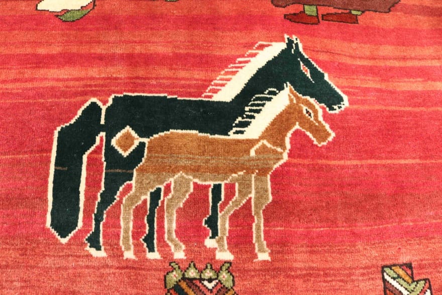 Handgeknüpfter Ghashghai Teppich 192x141 cm, 160.000 Knoten, Rot/Orange, Perserteppich