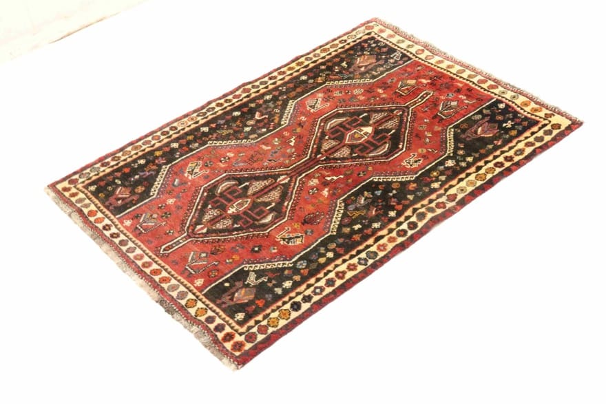 Ghashghai Teppich 182x123 cm, Rot/Orange, 160.000 Knoten/m², handgeknüpft