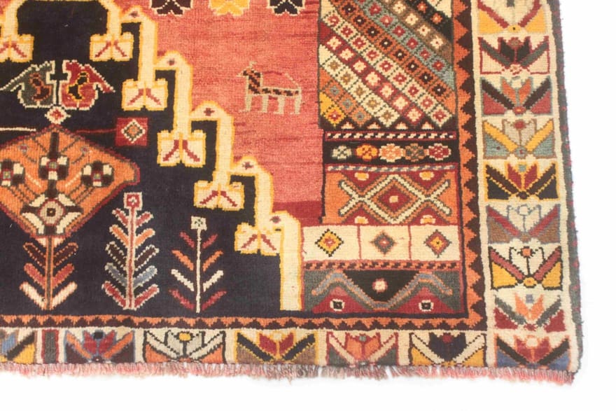 Ghashghai Teppich 212x133 cm, rot/orange, 160.000 Knoten/m², handgeknüpft, Perserteppich