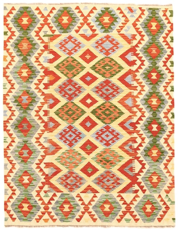 Handgewebter Kelim-Teppich 198x153 cm – Kunstvolle Tradition, Orientteppich