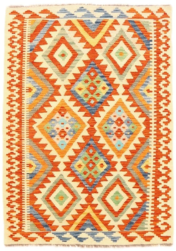 Kelim-Teppich 152x108 cm – Handgewebt, Geometrisches Design, Orientteppich