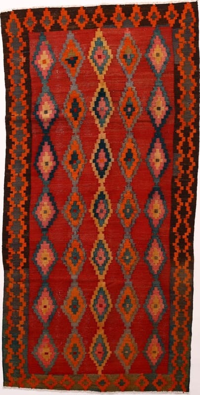 Kelim Teppich 300x149 cm, traditionell handgewebt, Iran