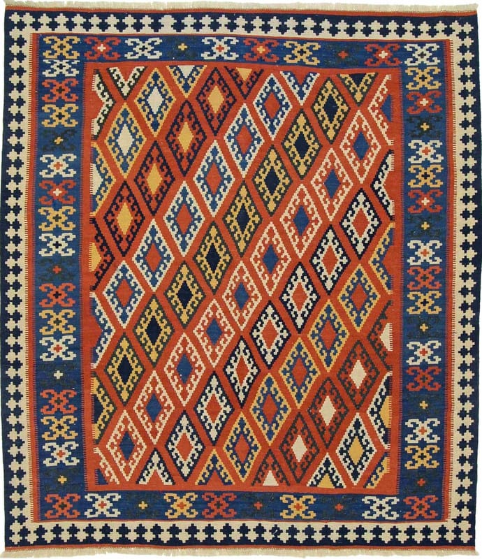 Kelim Gaschgai Teppich 202x184 cm - Traditionell handgewebt