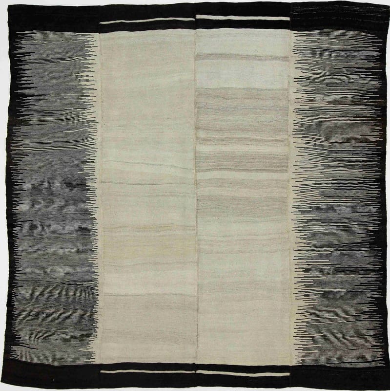 Kelim Sofreh Teppich 204x199 cm, traditionell gewebt, Orientteppich