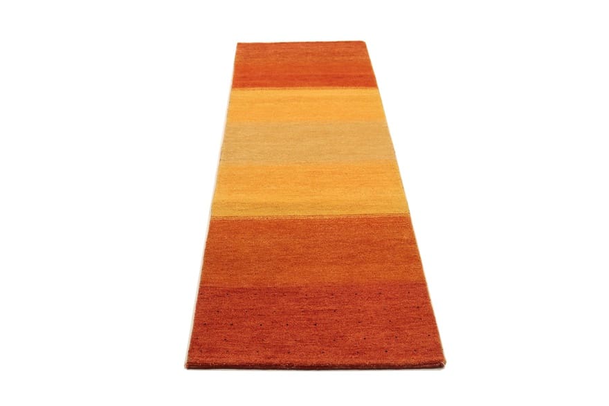 Gabbeh Teppich 302x81 cm - Geometrisches Muster - handgeknüpft