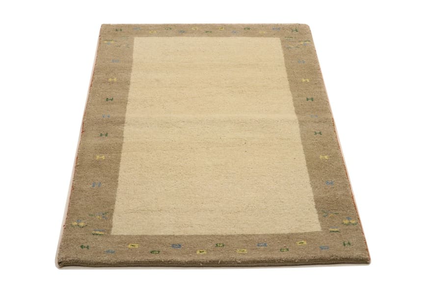 Gabbeh Teppich 162x91 cm – Cremefarben, geometrisches Muster, handgeknüpft